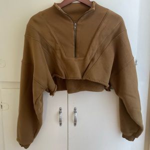 Joan Brown Half Zip Crop Pullover